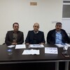 •	المهندسان امير سعيد مال الله وفارس جرجيس عضوا الهيئة العامة لمنظمة حمورابي لحقوق الانسان بشاركان في جلسة نقاشية بشأن اولويات اعمار المناطق المحررة