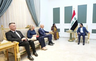 الحلبوسي ومفوض الأمم المتحدة لحقوق الإنسان يناقشان قضايا النازحين والإخفاء القسري وحرية التعبير
