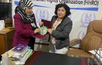 منظمة حمورابي لحقوق الإنسان تضيّف الاكاديمية العراقية المتميزة البرفسورة آمنة نعمة الثويني