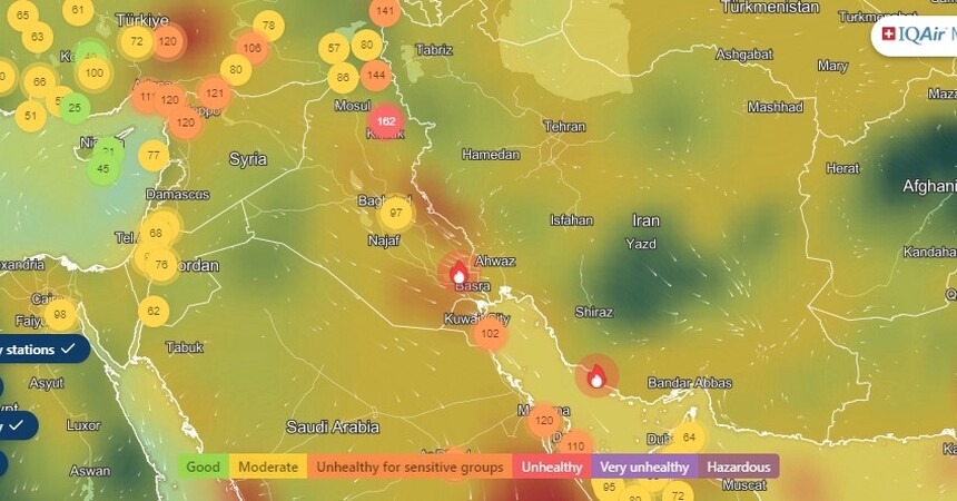 العراق تاسعاً على العالم بالتلوث الجوي.. وأربيل