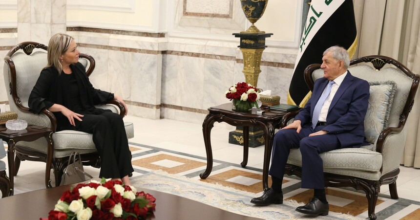 رئيس الجمهورية يستقبل الممثلة الخاصة للأمين العام للأمم المتحدة في العراق