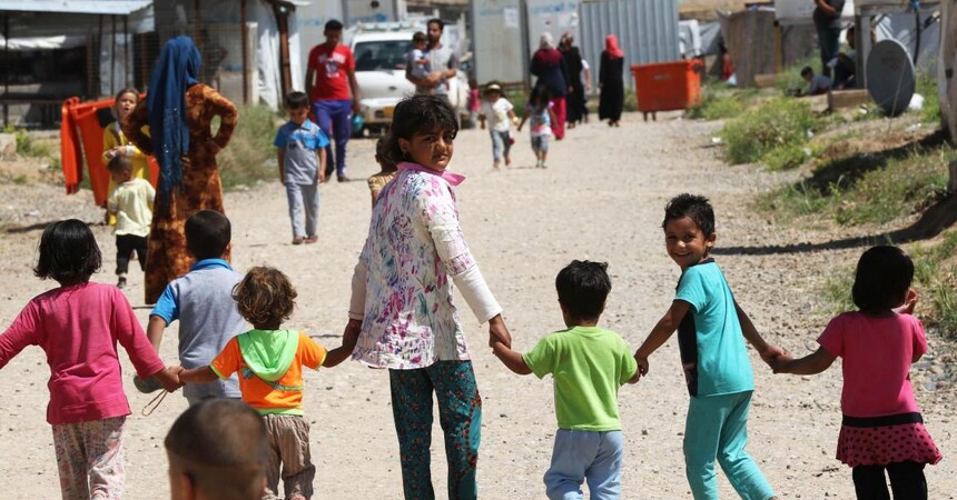 حريق في أحد مخيمات النازحين العراقيين بالموصل