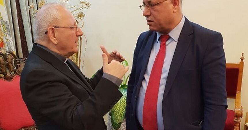 • وفد مشترك من شبكة تحالف الاقليات العراقية ومعهد الولايات المتحدة للسلام يزور غبطة الكاردينال لويس ساكو
